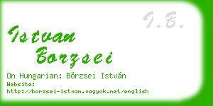 istvan borzsei business card
