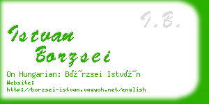 istvan borzsei business card